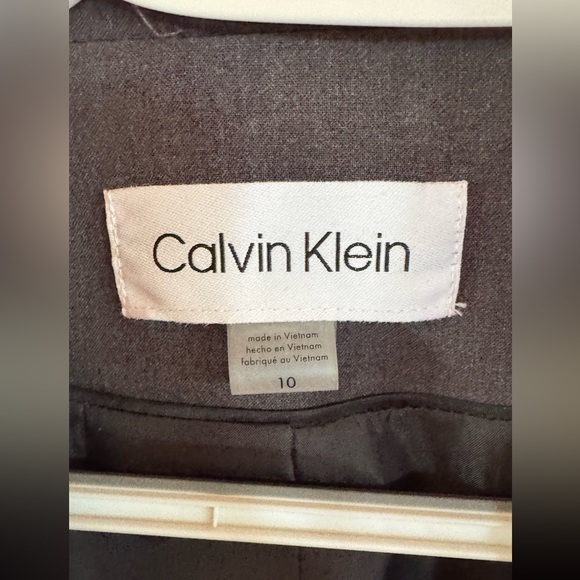 Calvin Klein women’s M charcoal color blazer career formal classic office core - Picture 2 of 7